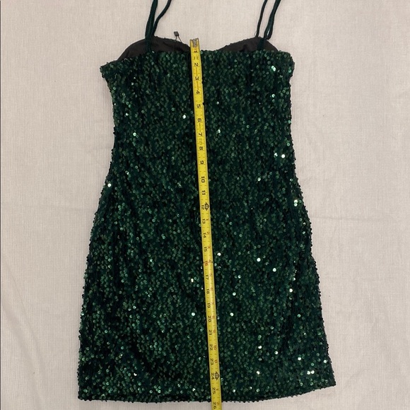 Glamorous Emerald Sequin Mini Dress - Picture 7 of 9
